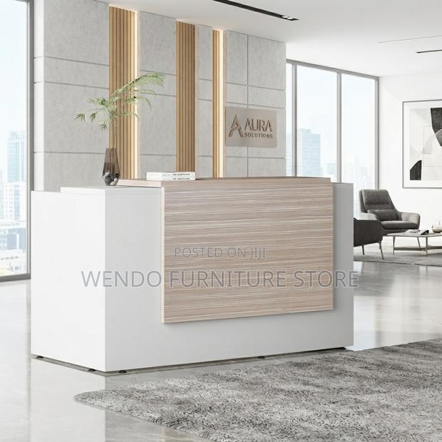 Reception Desk; 1800mm Long White Receptionist Desk