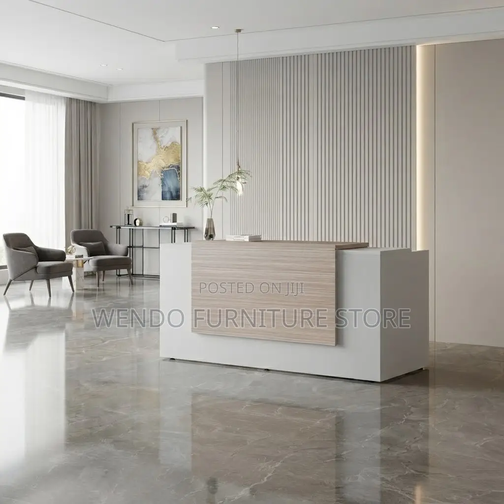 Reception Desk; 1800mm Long White Receptionist Desk