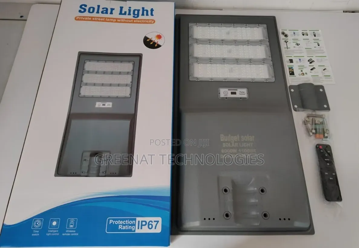 Budget Solar 6000W Street Light 42,000mAh IP67 Dusk to Dawn