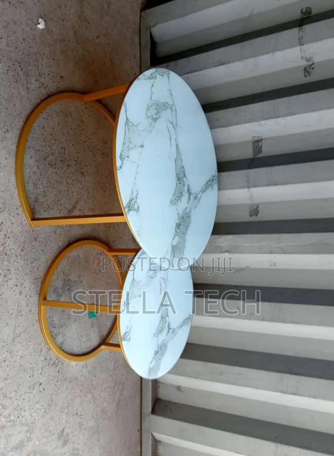 Marble Nesting Coffee Table (Glass Effect) White