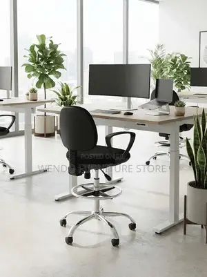 Office Chairs; High Height Fabric Adjustable Receptionist Chairs