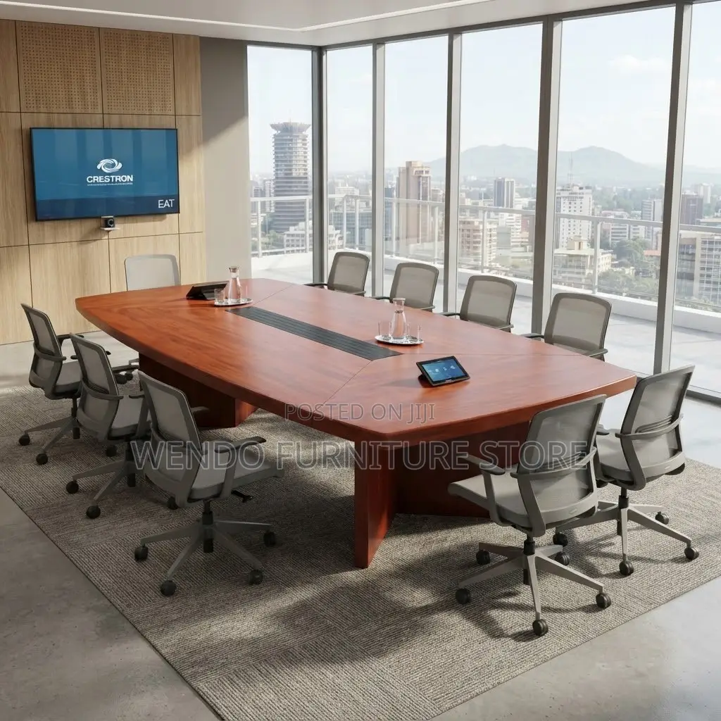 Boardroom Tables; 240cm Executive Brown Top Mahogany Boardroom Table
