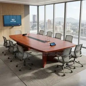 Boardroom Tables; 240cm Executive Brown Top Mahogany Boardroom Table