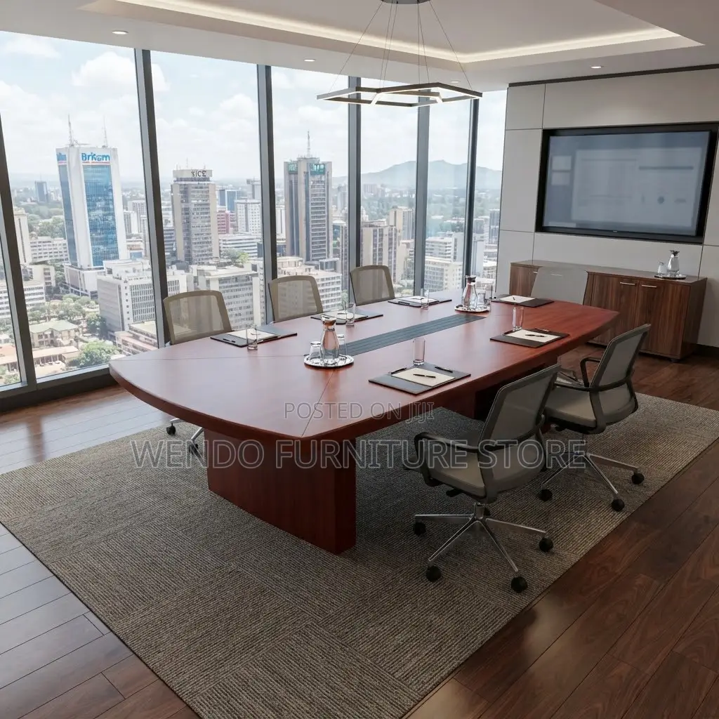 Boardroom Tables; 240cm Executive Brown Top Mahogany Boardroom Table