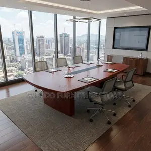 Boardroom Tables; 240cm Executive Brown Top Mahogany Boardroom Table