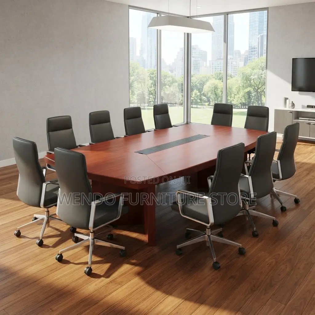 Boardroom Tables; 240cm Executive Brown Top Mahogany Boardroom Table