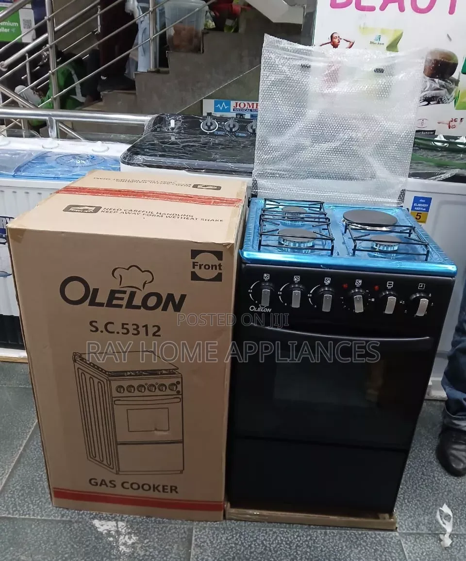 50*55cm Olelon   3gas+1electric Plate Standing Cooker (Black)