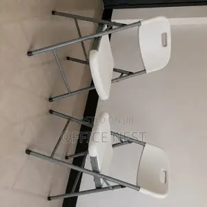 Foldable Plastic Chair With Strong Metal Frame – White