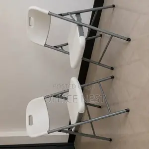 Foldable Plastic Chair With Strong Metal Frame – White