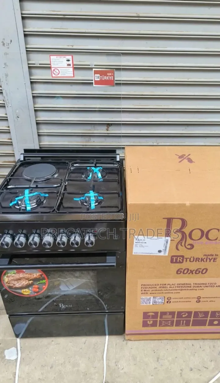 Roch 60x60 3+1 Gas & Electric Standing Cooker – Black