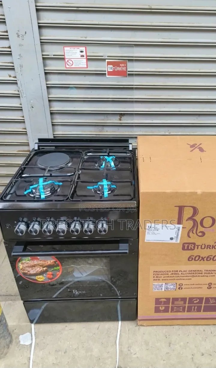 Roch 60x60 3+1 Gas & Electric Standing Cooker – Black