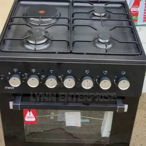 Black 3Gas + 1Electric MIKA Standing Cooker 60X60 3+1 Jet Burners Auto