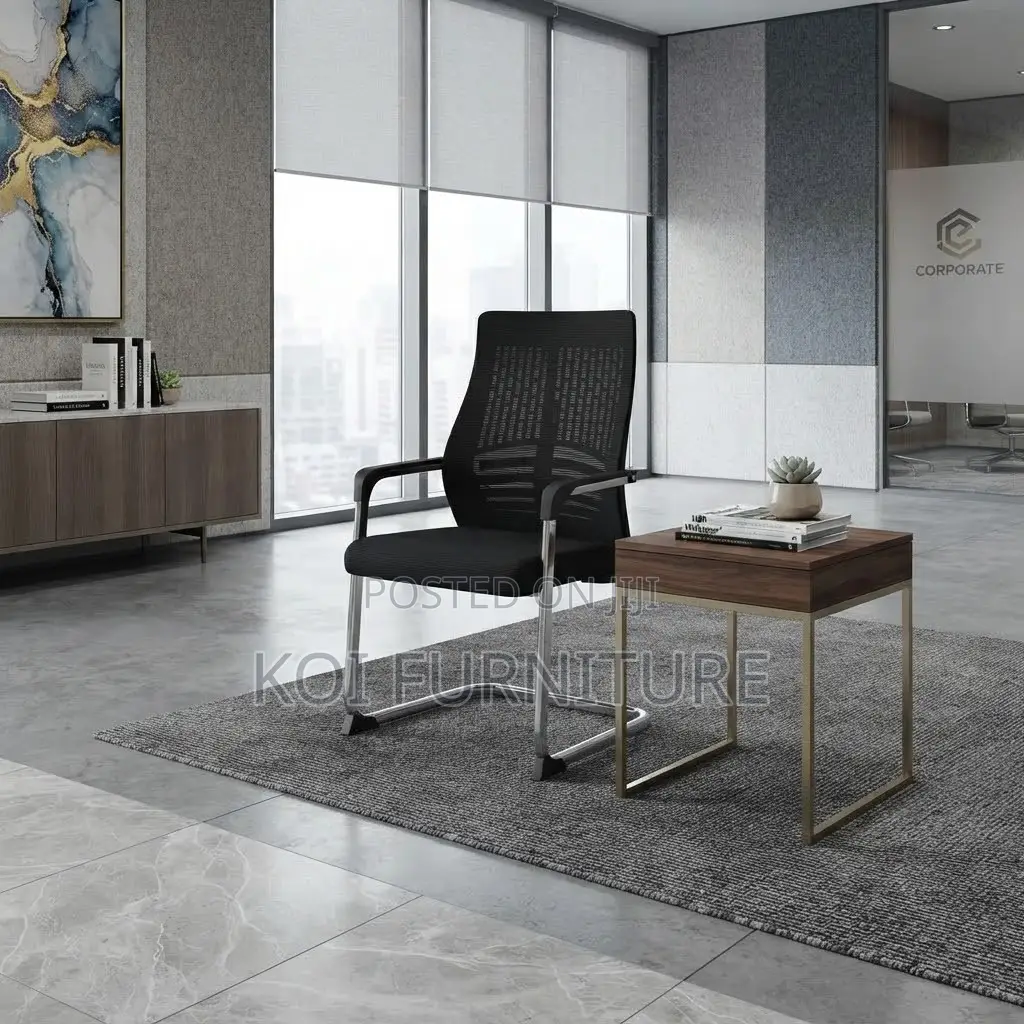 Office Chairs; Fabirc High Backrest Visitots Chair With Fixed Arms