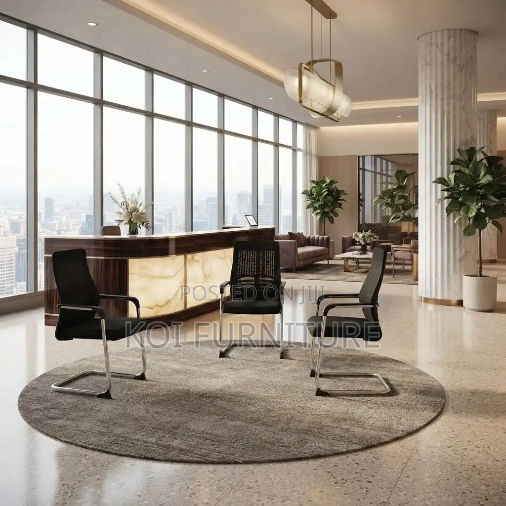 Office Chairs; Fabirc High Backrest Visitots Chair With Fixed Arms