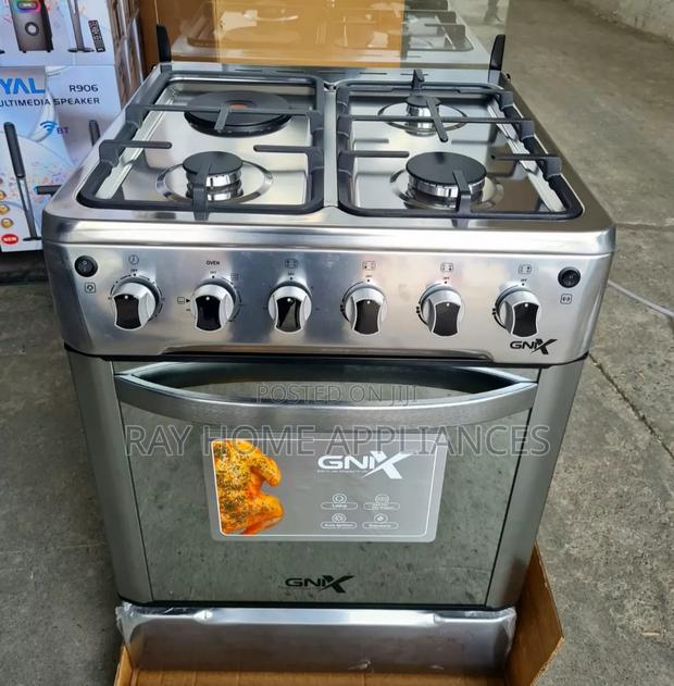 Gnix 3gas+1 Hotplate 60x60cm Standing Cooker With Electric Oven