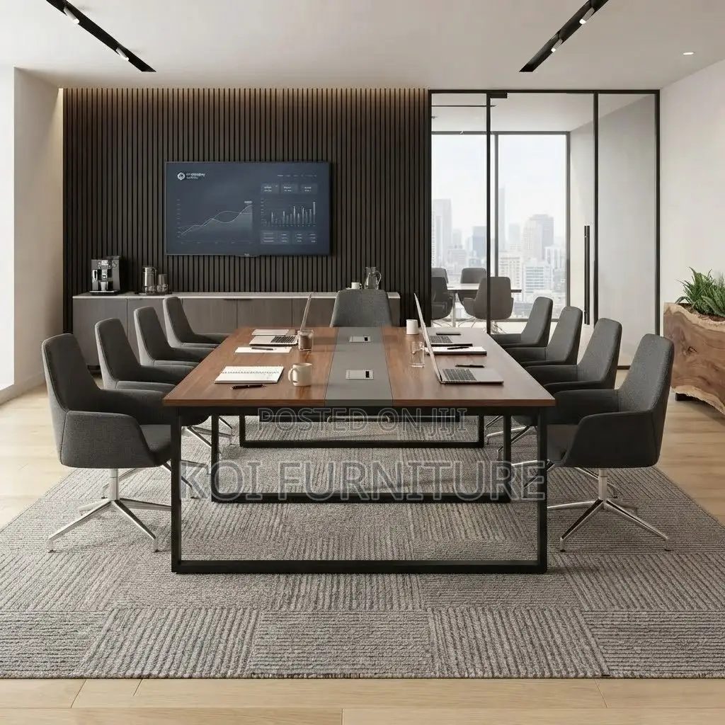 Boardroom Table; Brown Long 2400MM Conference Boardroom Table