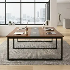 Boardroom Table; Brown Long 2400MM Conference Boardroom Table