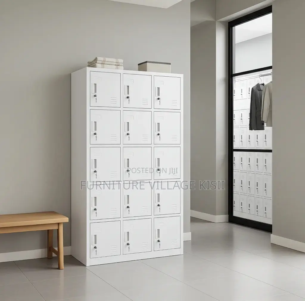 Office Locker; 15 Locker Metallic Storage Cabinet