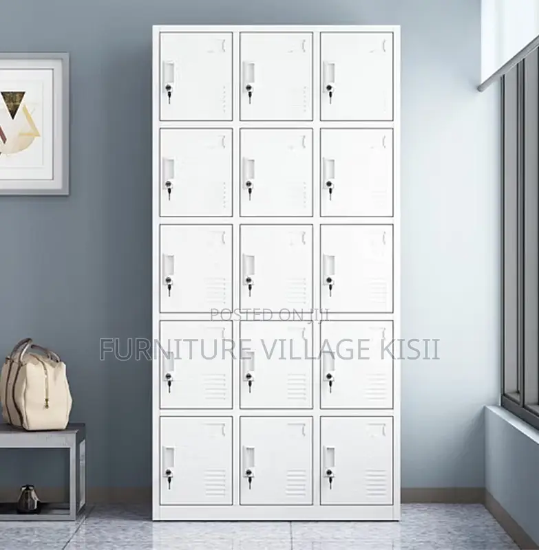 Office Locker; 15 Locker Metallic Storage Cabinet