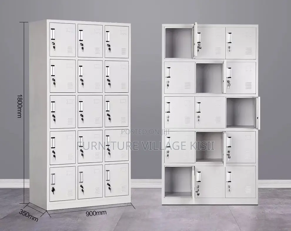 Office Locker; 15 Locker Metallic Storage Cabinet