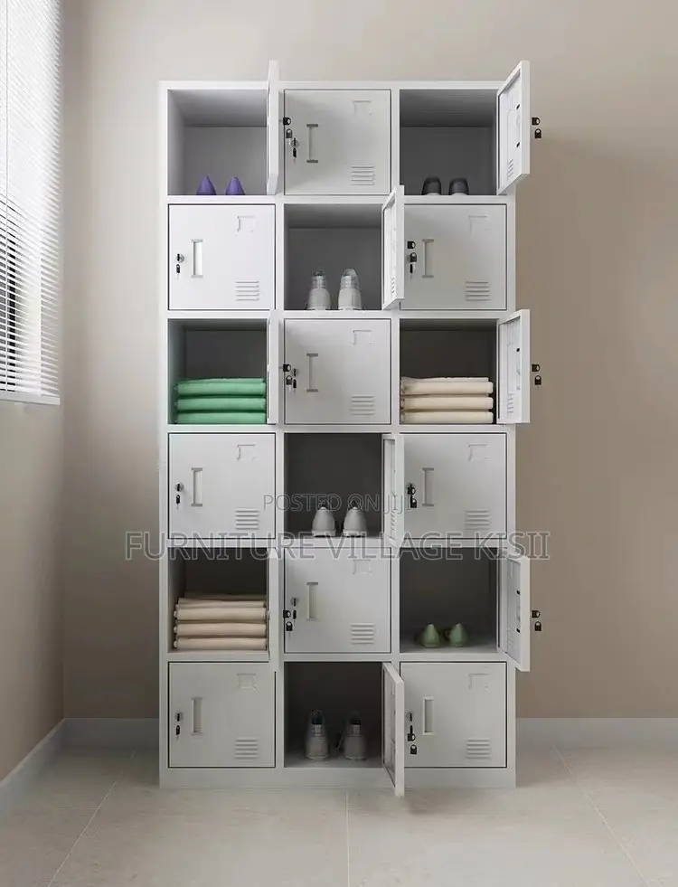 Office Locker; 15 Locker Metallic Storage Cabinet