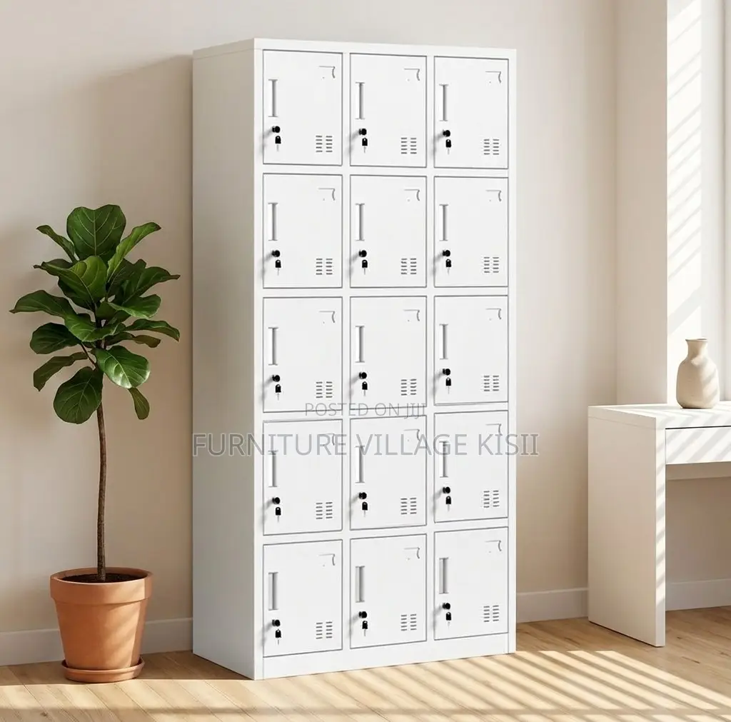 Office Locker; 15 Locker Metallic Storage Cabinet