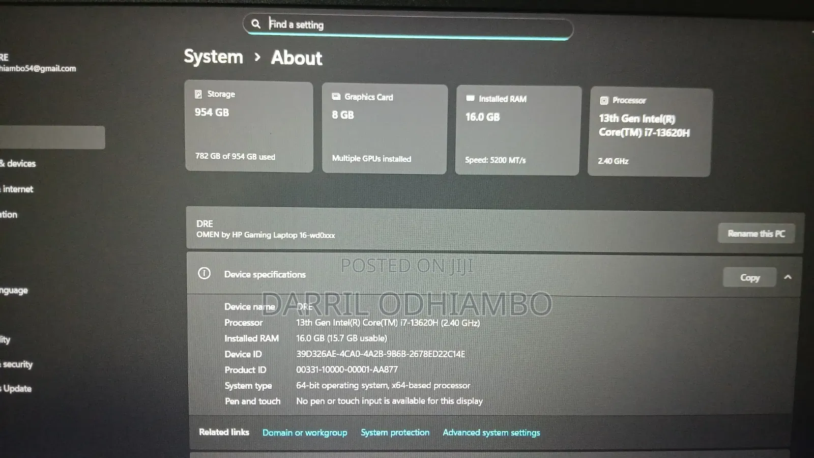 Laptop HP Omen 16 16GB Intel Core i7 HDD 1T