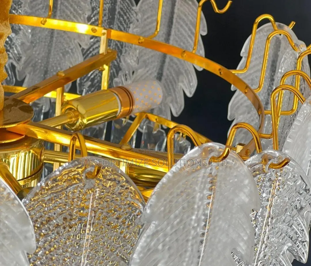 Modern Luxury Golden Feather Crystal Chandler