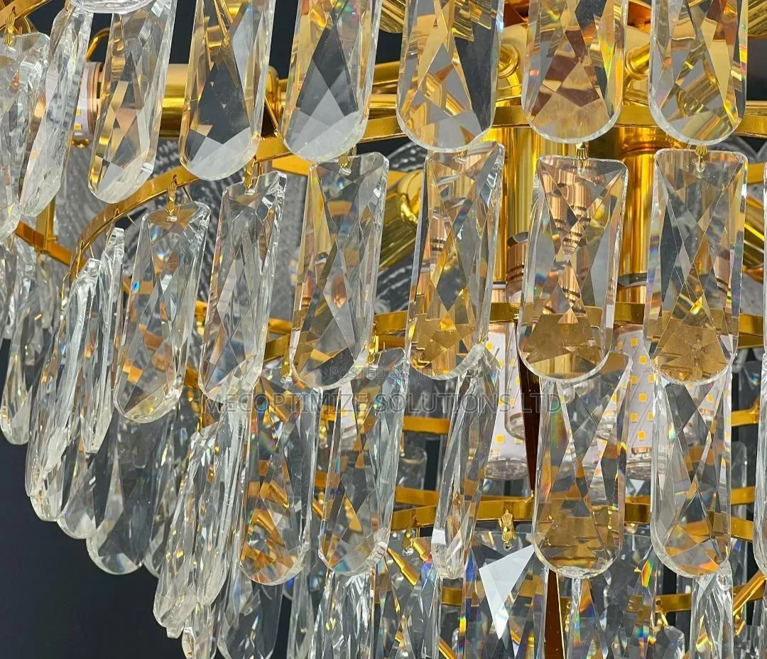 Modern Luxury Golden Feather Crystal Chandler