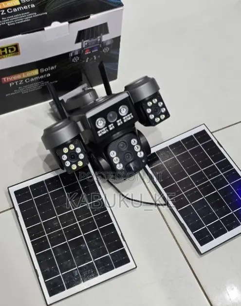 V380 4g Triple Lens Dual Panel Security Solar Camera