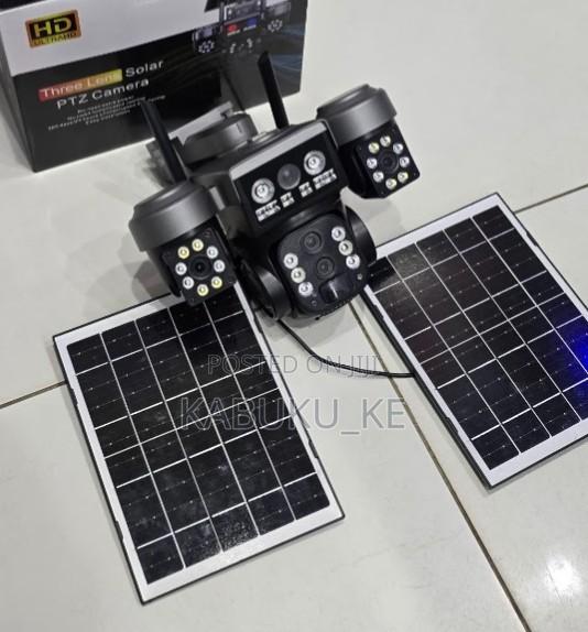 V380pro 4G Triple Lens Dual Panel Security Solar Camera
