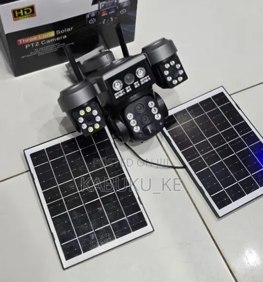 V380pro 4G Triple Lens Dual Panel Security Solar Camera