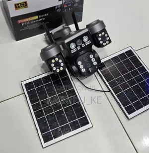 Triple Lens V380 Simcard 4g Solar Powered Camera With Dual Panels 8w