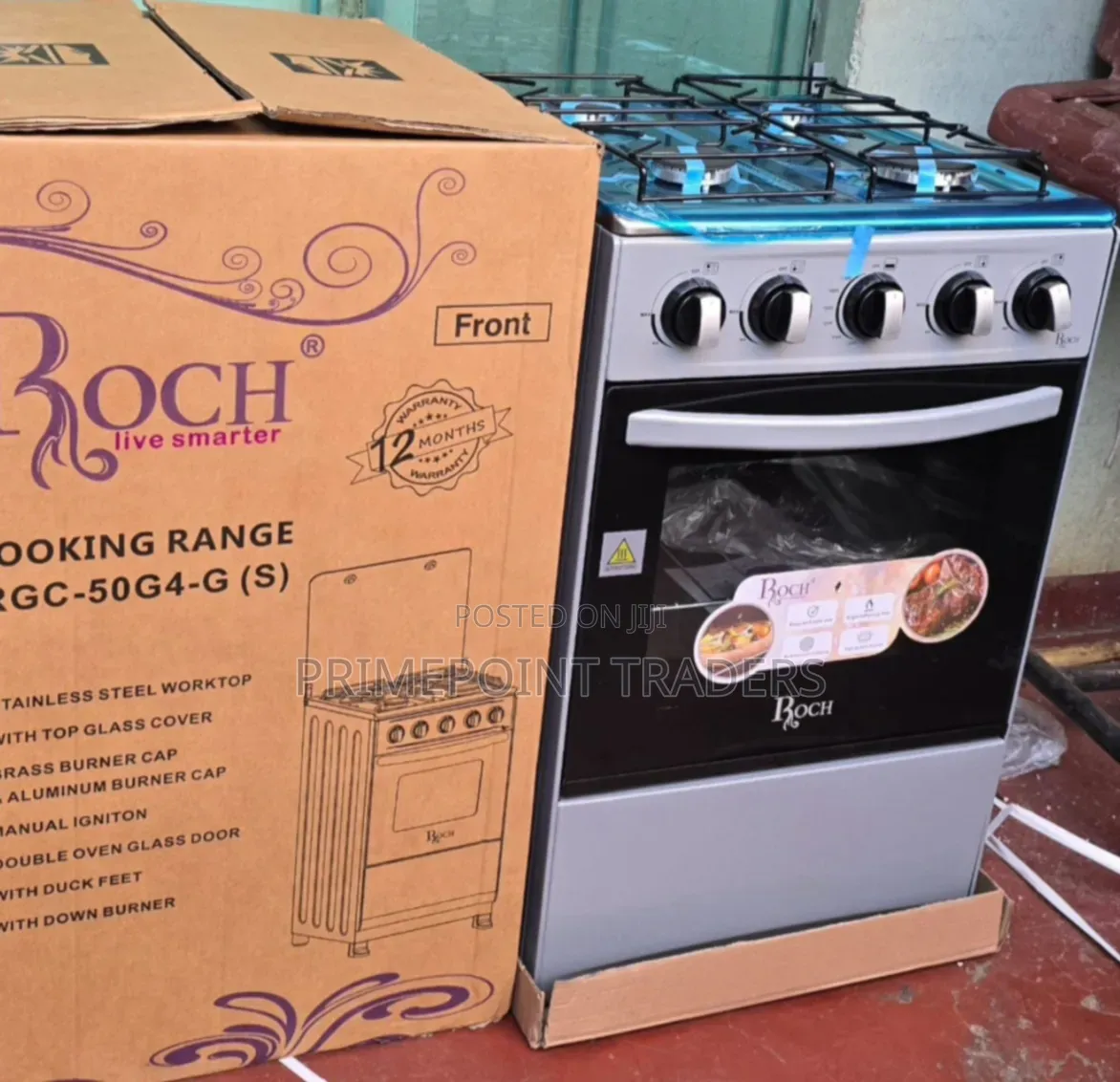 Roch 50×55 Full Gas Standing Cooker – Durable & Easy to Use