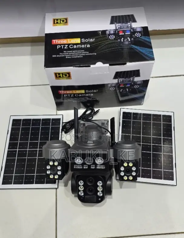 Dual Panel Tripple Lens 4g Solar PTZ CCTV Surveillance Camera