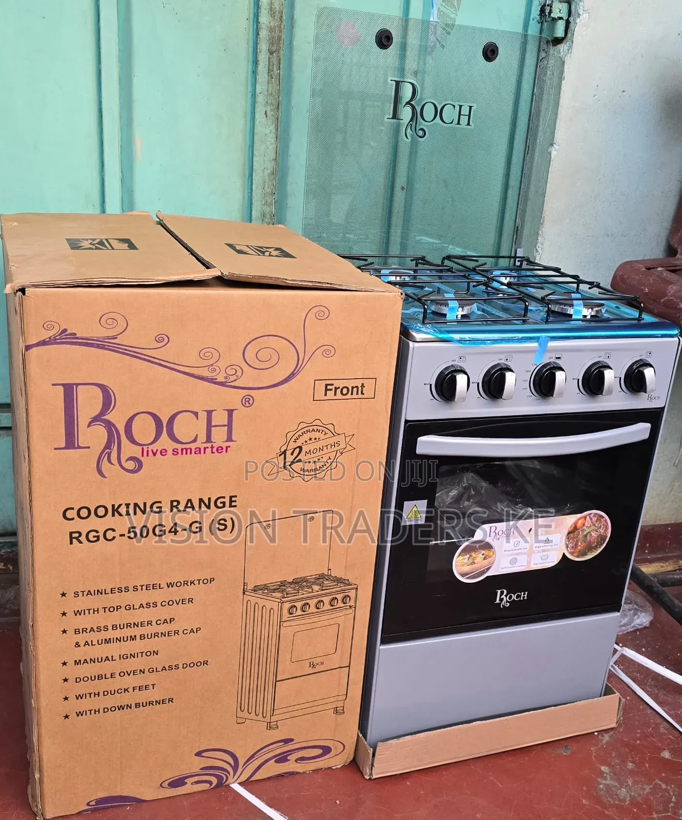 Roch 50*55 4gas Burner Standing Cooker With Gas Ovem