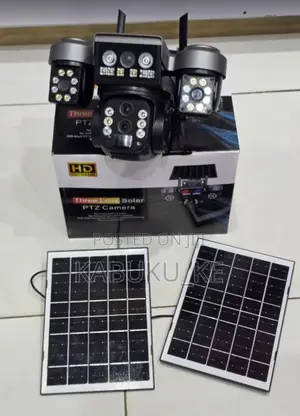 V380pro 4G Triple Lens Dual Panel Security Solar Camera With Simcard