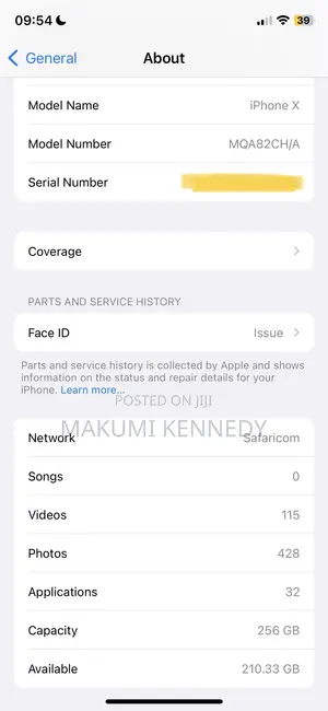 Apple iPhone X 256 GB Black