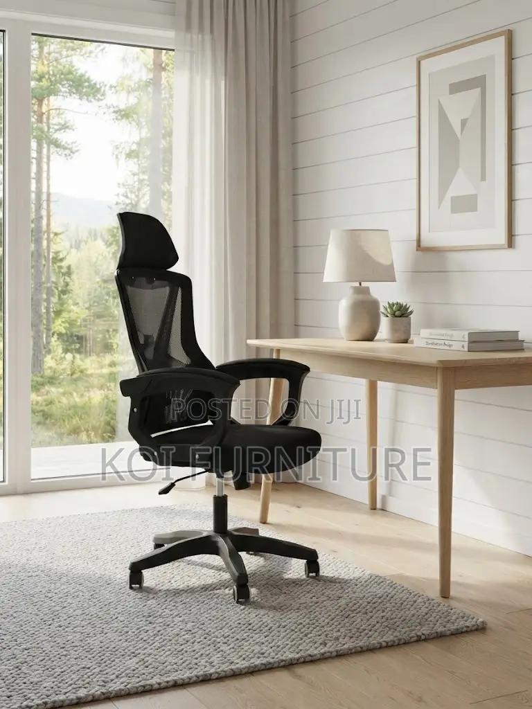 Office Chairs; High Backrest Headrest Supportive Office Fabric Chair