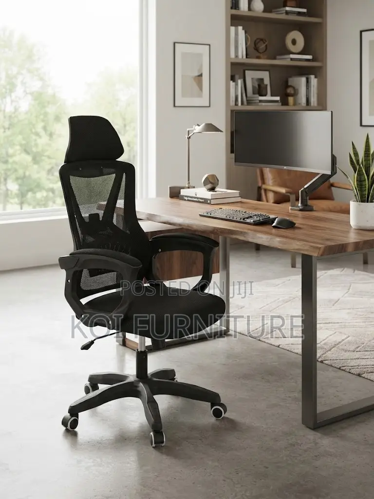 Office Chairs; High Backrest Headrest Supportive Office Fabric Chair