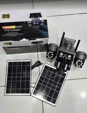 4g Simcard Triple Lens V380 Solar Powered CCTV Camera With Dual Panels