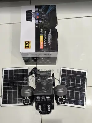 Triple Lens V380 Pro Solar CCTV Camera With Simcard Slot Duo Panel