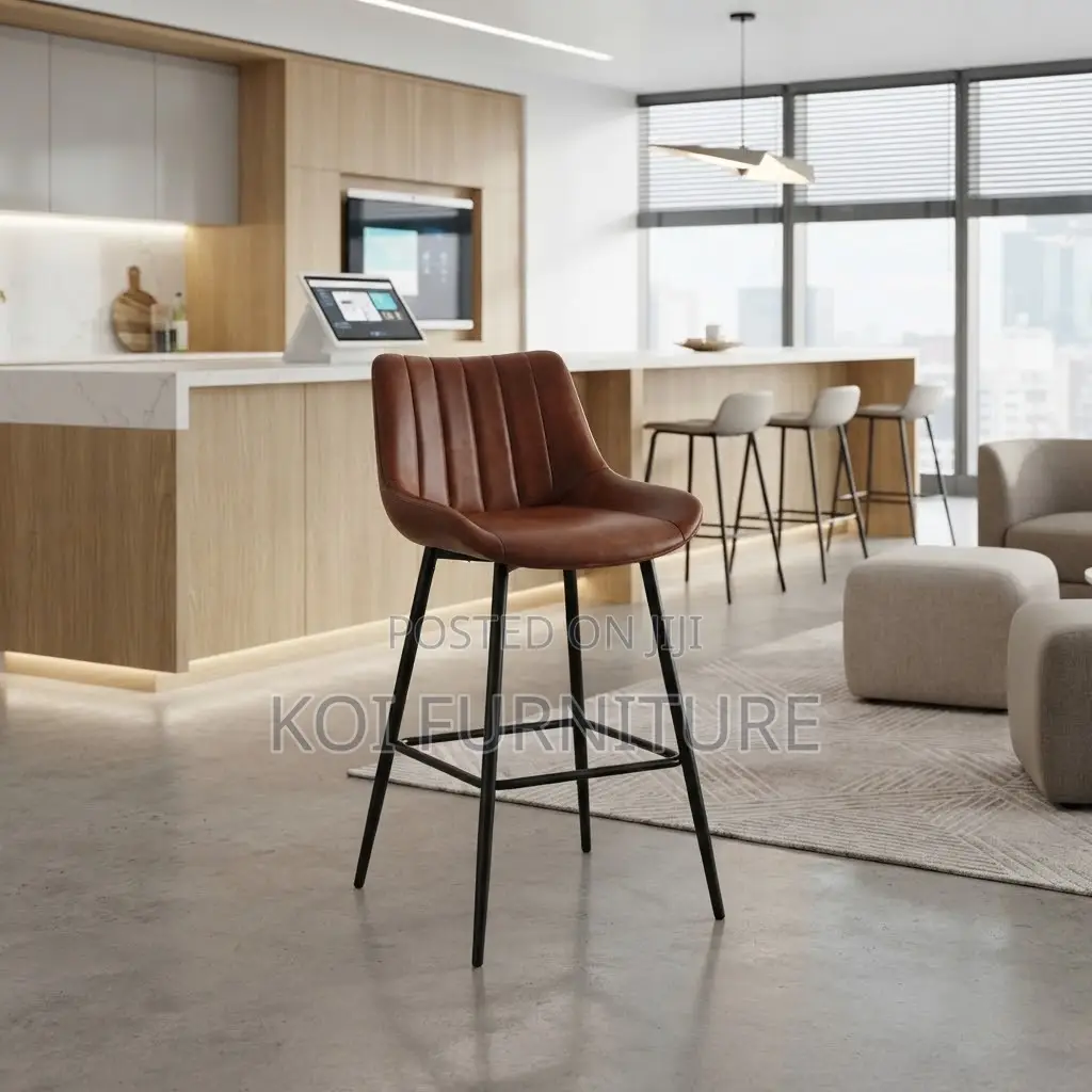 Barstools; Leather Home Office Counter Brown Barstools
