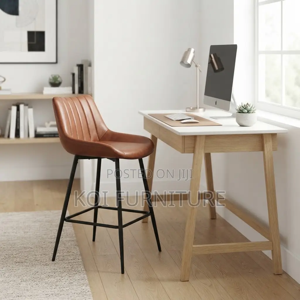 Barstools; Leather Home Office Counter Brown Barstools