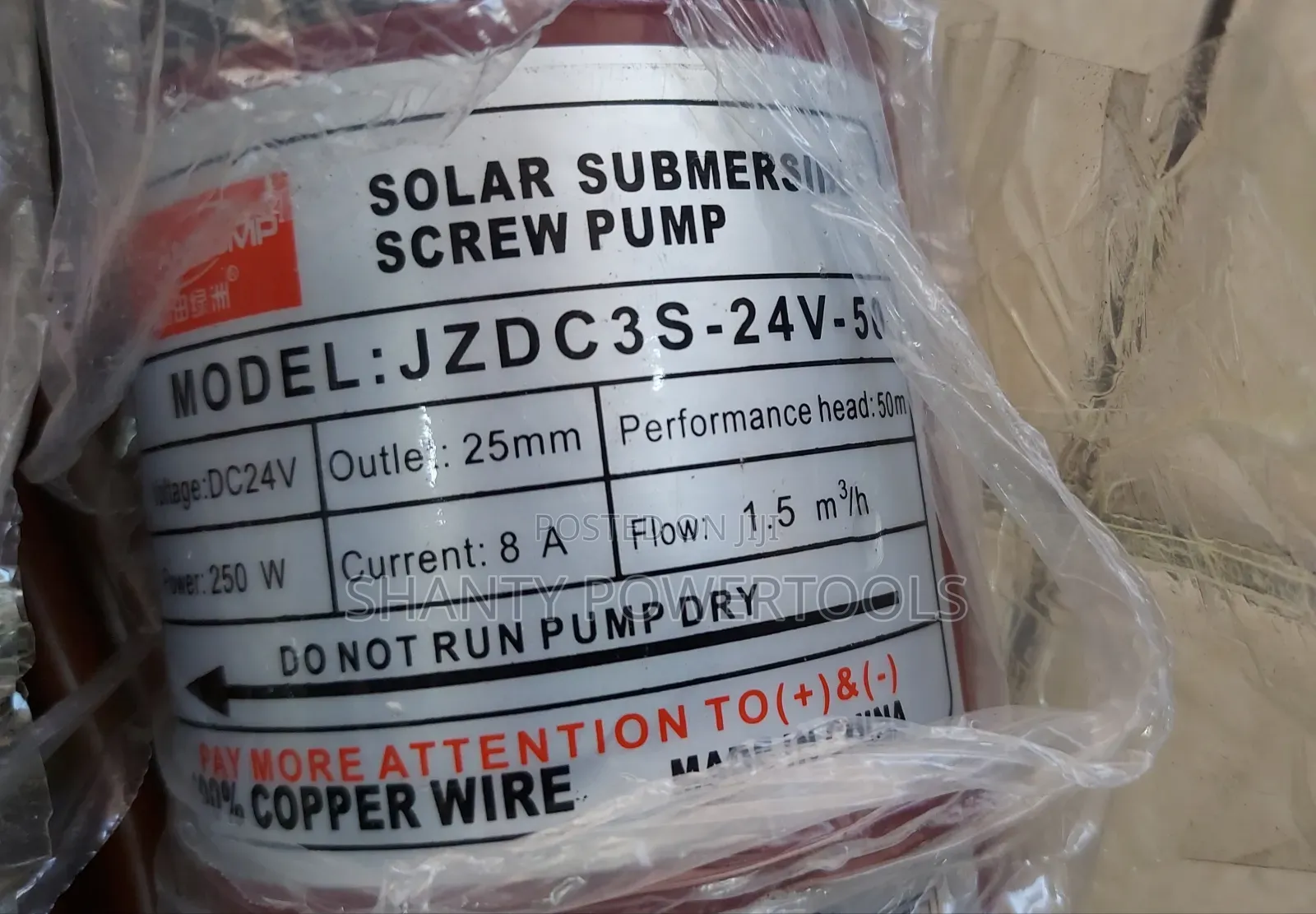 General 24v/250w/50m Head Solar Submersible Screw Pump