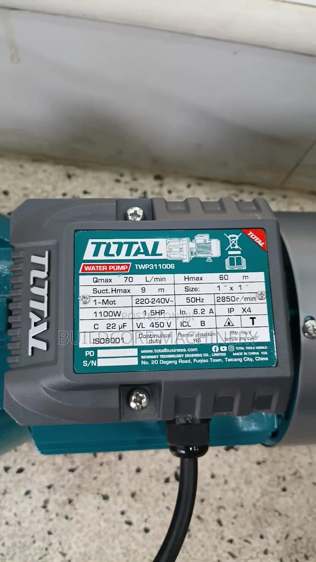 Total 1100watts 1.5HP Jet Booster Pump