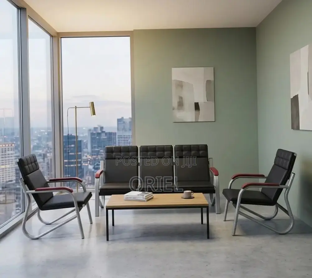 5-Seater Office Sofa : Padded Reception Sofa
