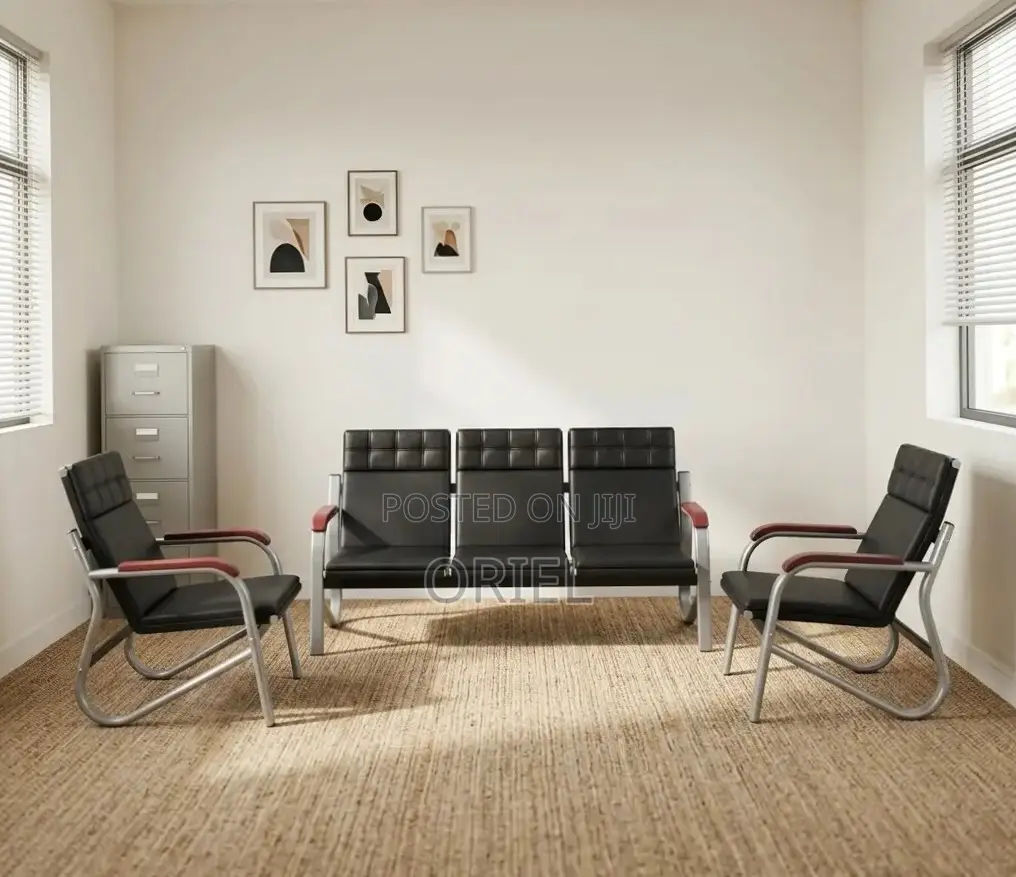 5-Seater Office Sofa : Padded Reception Sofa