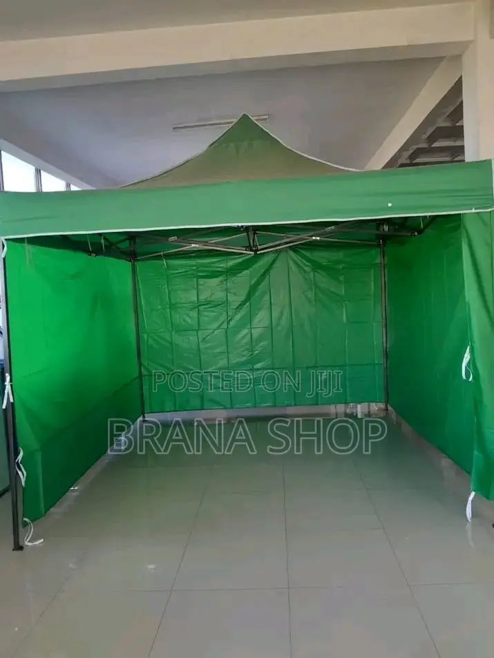 Green Pop Up Gazebo 3x3m Foldable 3 Side Cover, Outdoor Canopy Tent