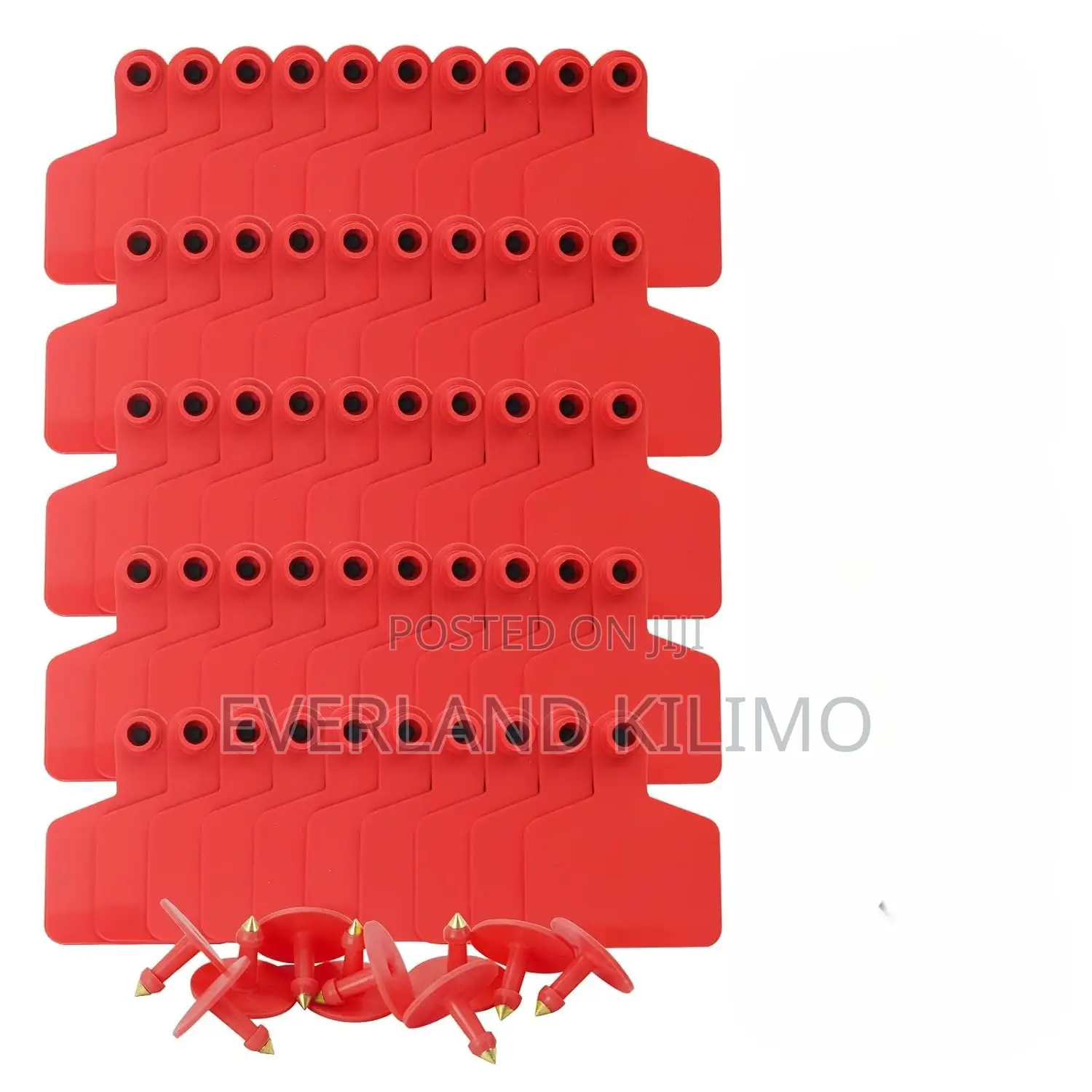 Cow Ear Tags Red Medium